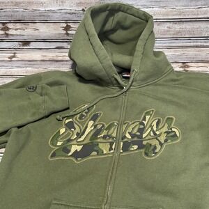 Shady Records Zip Up Hoodie Camo Logo Men's Size Medium Green Eminem
